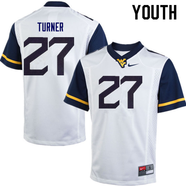 Youth #27 Tacorey Turner West Virginia Mountaineers College Football Jerseys Sale-White - Click Image to Close